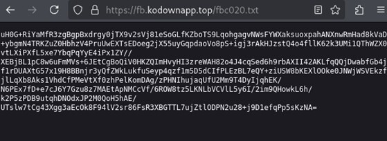 Figure 9. Base64-encoded, AES-encrypted C2 configuration file