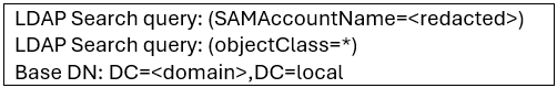 Figure 9. LDAP queries for Active Directory reconnaissance