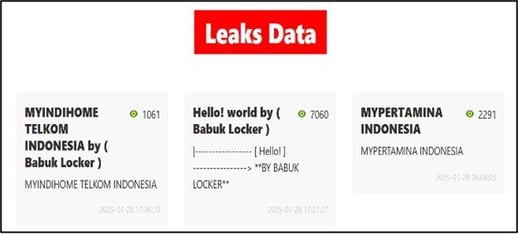 Figure 9. Latest Babuk2 data leak site showing MyIndiHome and MyPertamina Indonesia